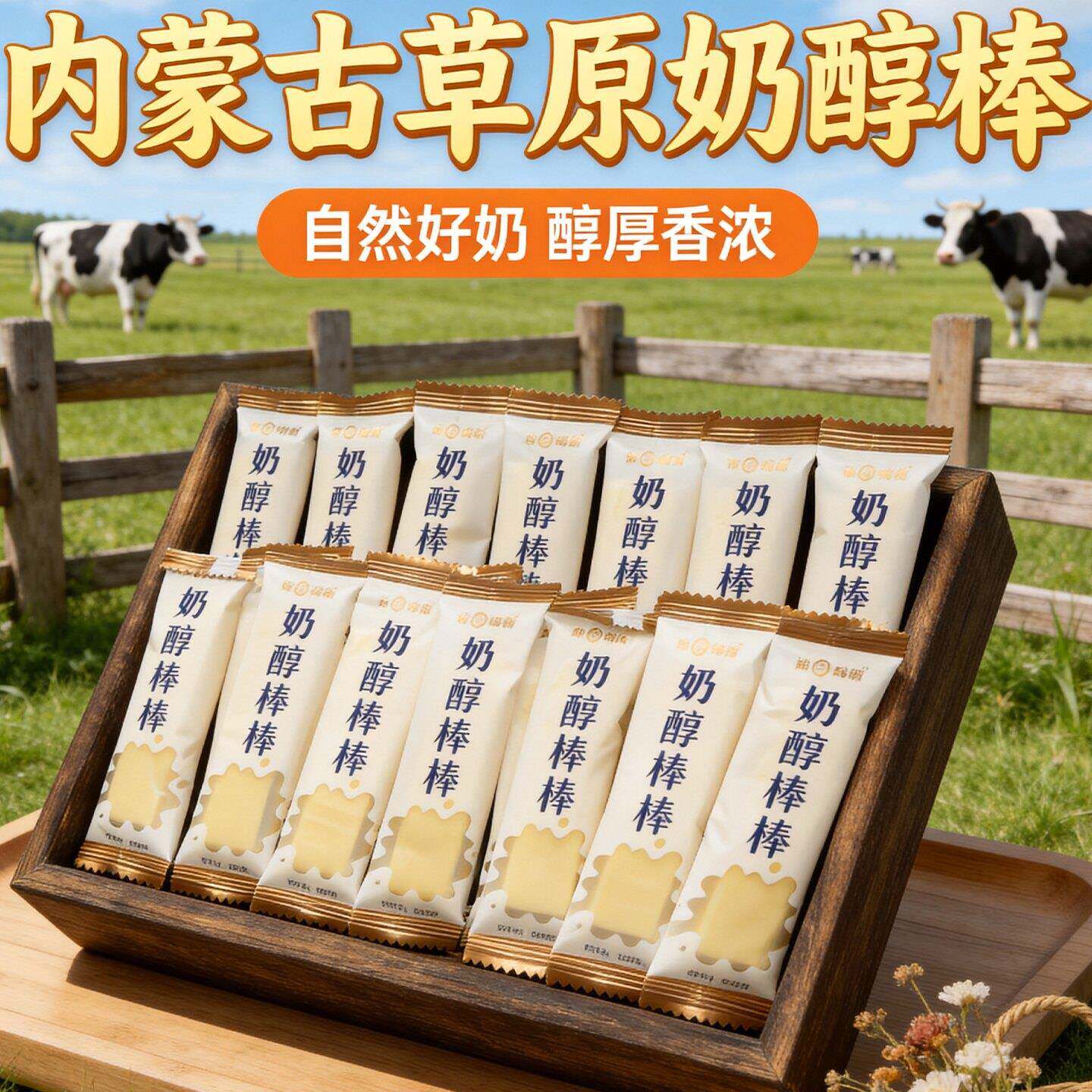 内蒙古牧日格勒草原奶醇棒棒厚软糯香浓散装再制奶块奶酪条片零食