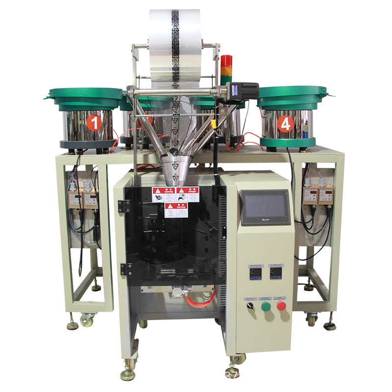 家居三合一连接件计数封口包装机 全自动板式家具配件点数包装机