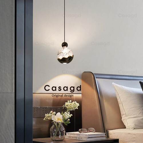 意式轻奢卧室吊灯极简现代可升降手扫感应餐厅吧台床头灯具casagd