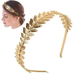 Golden Leaf Hairband Leaf Headband Women Metal Wedding Gold