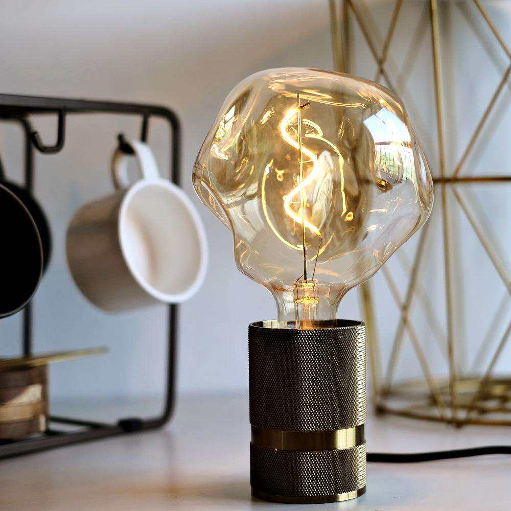 异形外星人石头LED灯泡茶色玻璃可调光暖光室内装饰照明复古灯E27