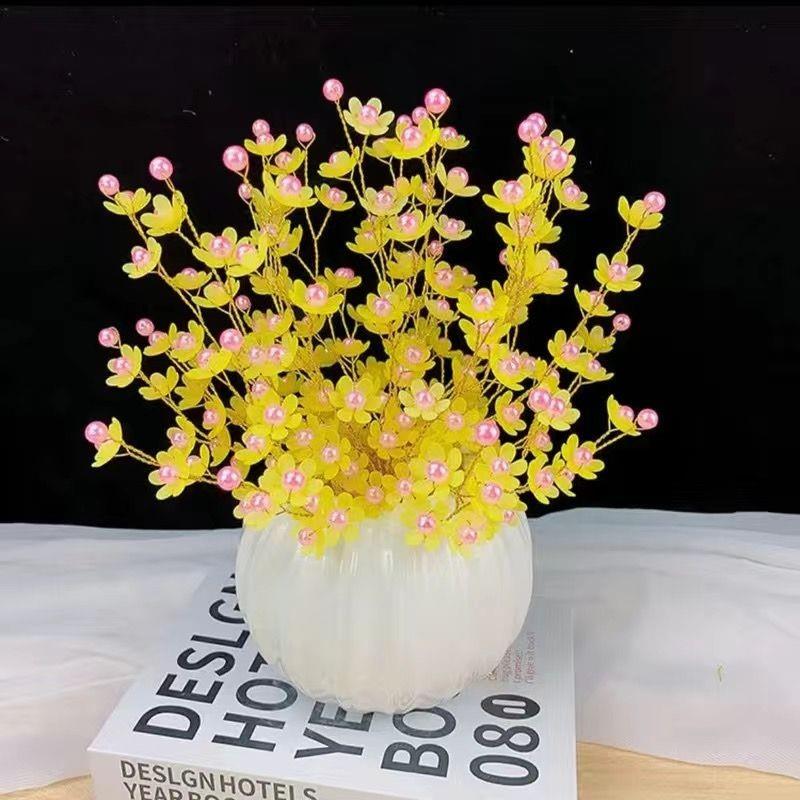 【新款】手工编织花束太阳花材料包DIY串珠制作仿真花酒柜摆件