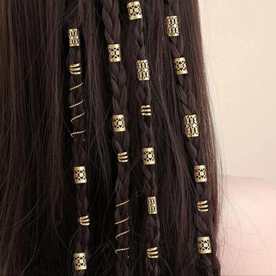 90pcs Hollow Out Hair Ring,Dreadlocks Beads Hair Braid