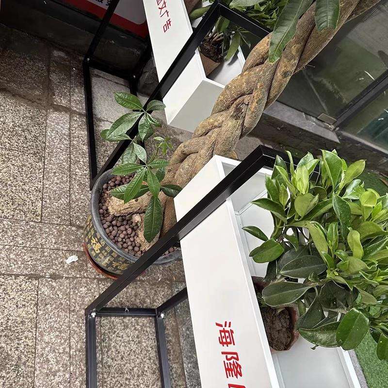 户外围栏花箱绿植物盆栽别墅庭院造景不锈钢成品花箱组合图片