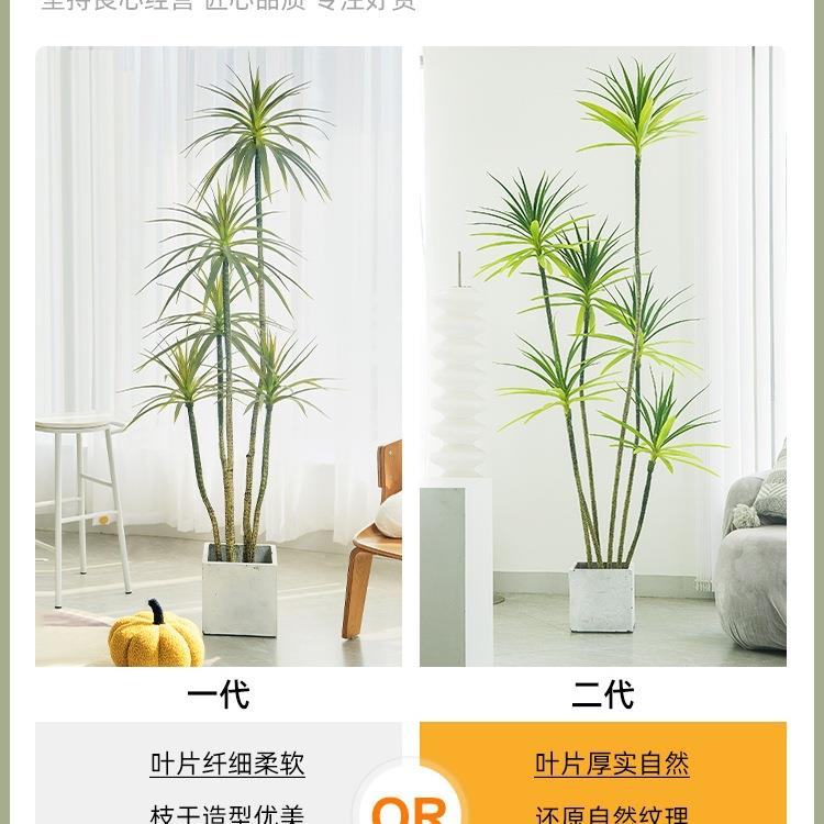 千木植F97J6SJ8轻奢年客厅装饰绿盆栽植物仿生假花龙血树摆室内落