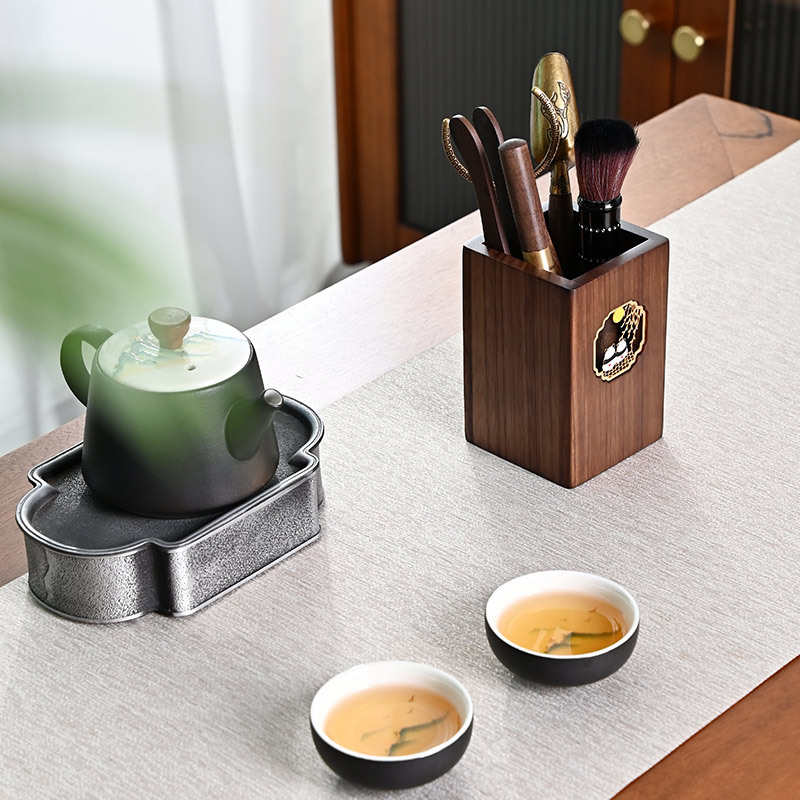 实木茶道六君子套装功夫茶具茶道零配件大全茶夹茶刀茶刷茶筒