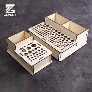 多孔位 组装 木架子 工具架 多功能工具存放台 皮革工具收纳盒
