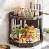 厨房调料品置物架台面墙角转角三角调味料收纳层架家用多层三脚架