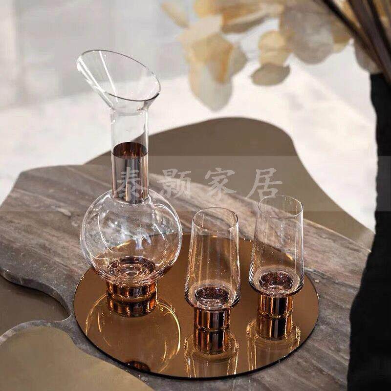 欧式样板房酒PXP皮革桶酒具台套装阳飘窗装饰摆件茶几餐边柜柜酒