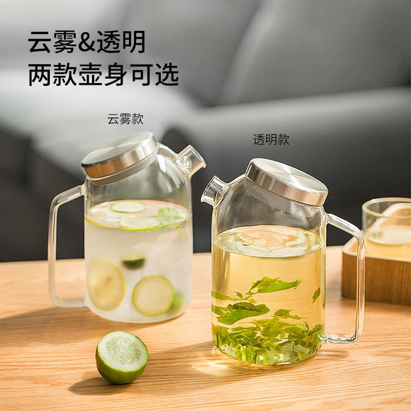 木笙玩物冷水玻JBM璃耐壶高量简约凉白开水壶套装家温用大容凉水