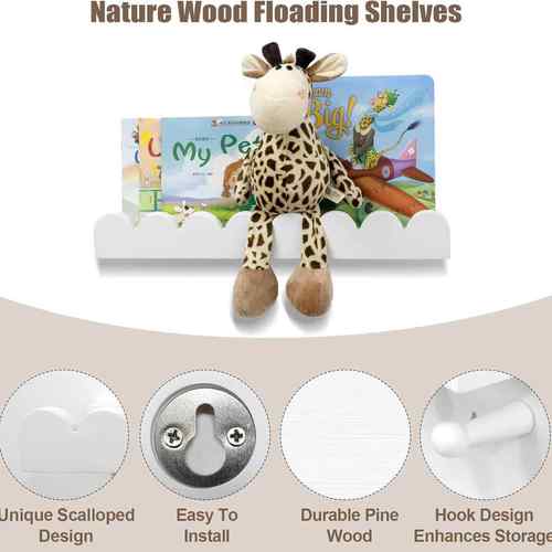 跨境儿童房墙上置物架3cs儿小号童架书架带挂钩杂志p本绘收纳玩偶