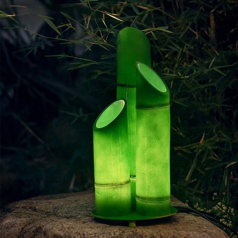 仿真发光竹子灯户外园林竹筒灯花园草坪玻璃钢竹节树脂灯led装饰