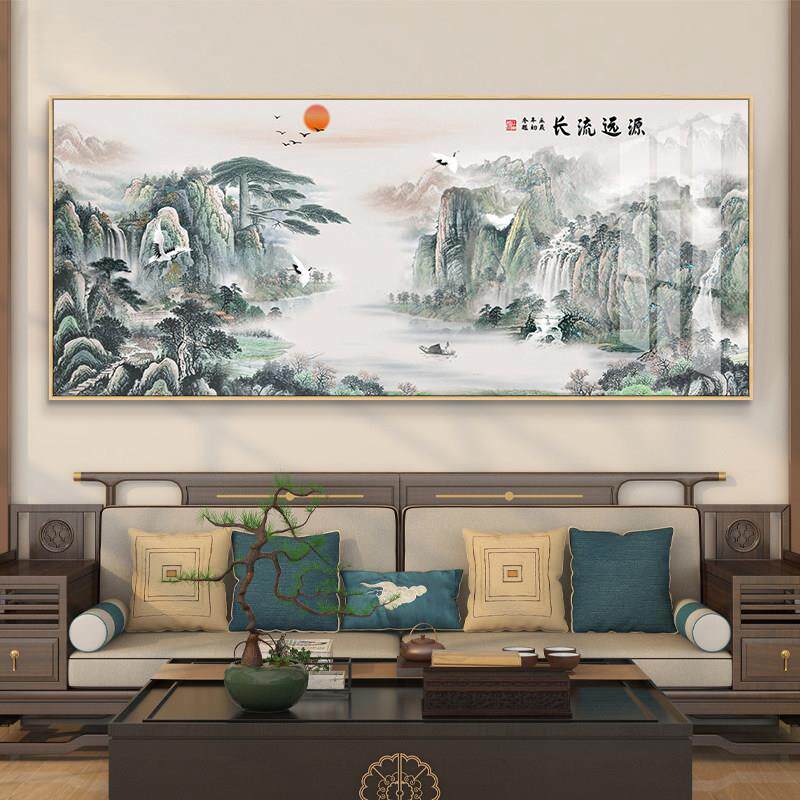 中国画山水画新中式客厅沙发背景现代装饰画