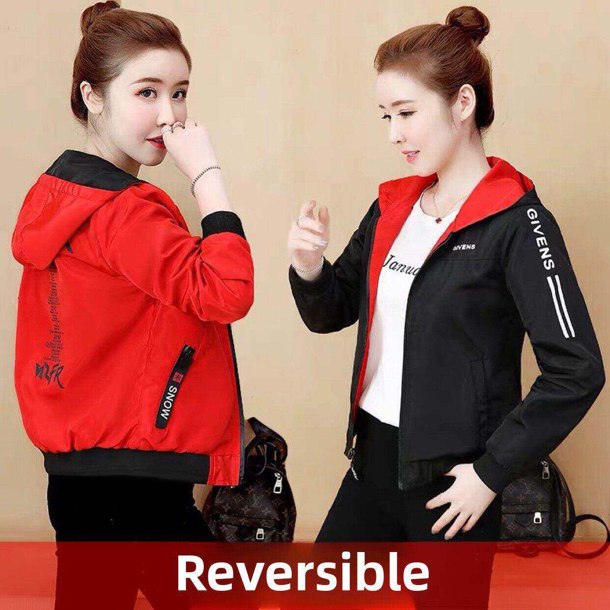 香港潮牌春秋季短款风衣女新款韩版双面穿宽松夹克上衣棒球服外套