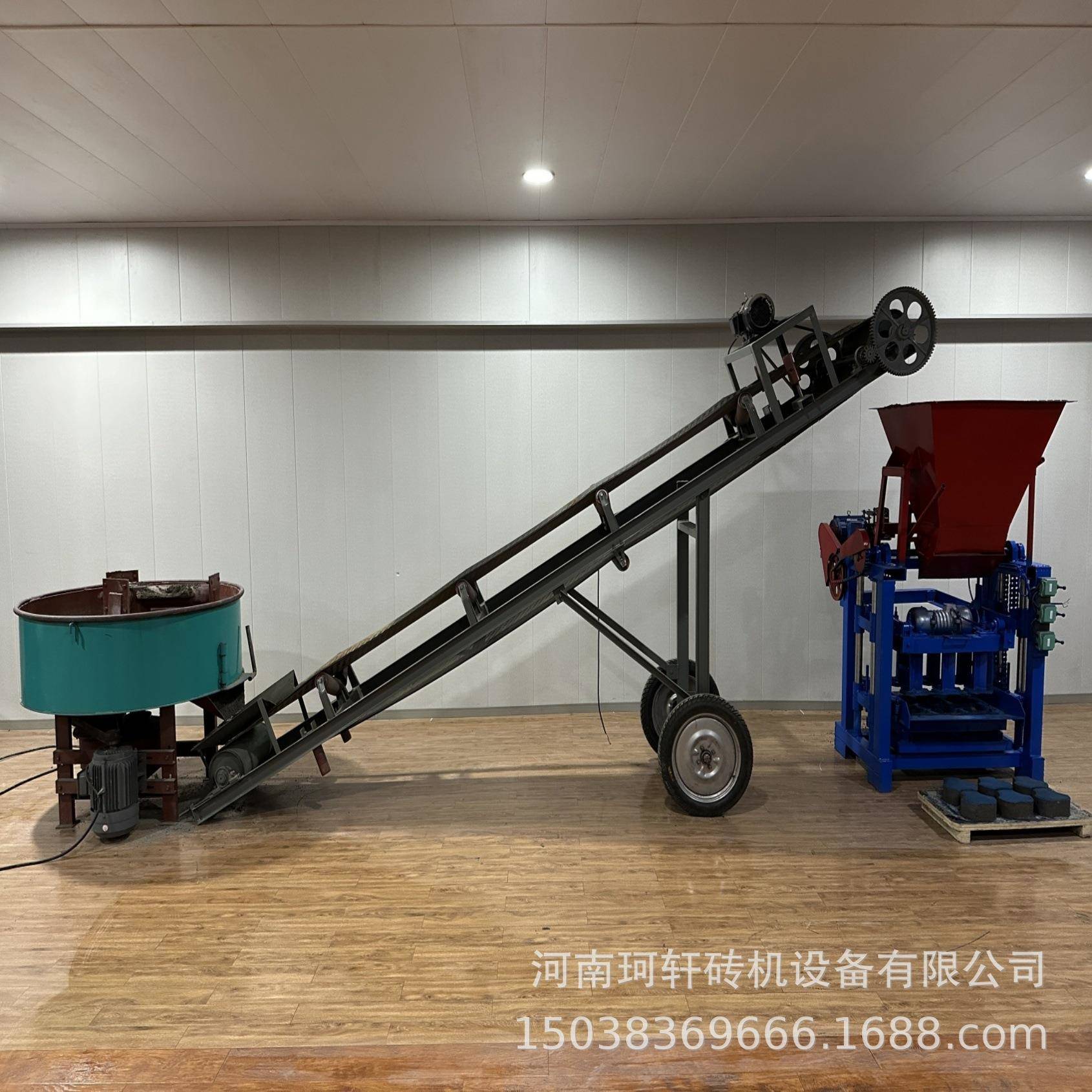 免费叉车款料斗式混凝土砌块砖机铺路圆弧彩砖讲解水泥免烧制砖机