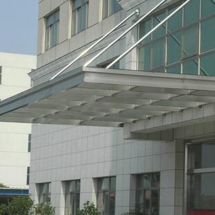 厂家供应钢结构雨棚酒店商场大门门头玻璃雨棚