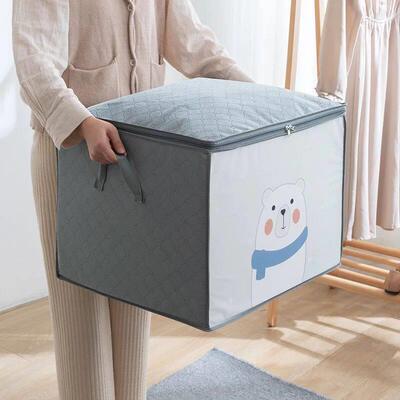 1pc Large Capacity Clothes Storage Bag Organizer With Reinfo