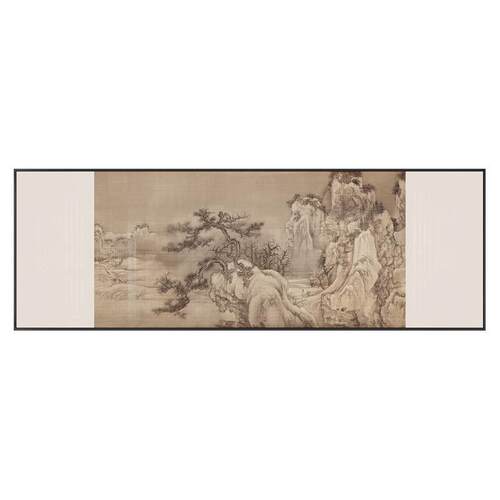 新中式苍松望山客厅餐厅装饰画茶室民宿软装挂画酒店别墅横幅壁画