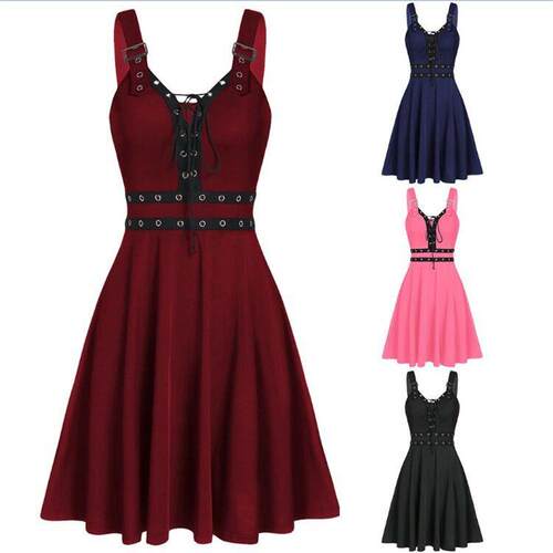 Ladies' style sleeveless strap camisole dress