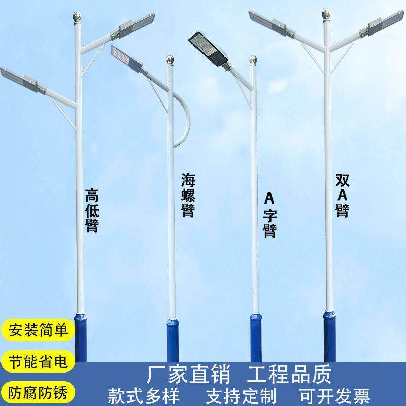 黑龙江户外LED双头路灯新农村社区公园广场道路照明高杆灯双臂