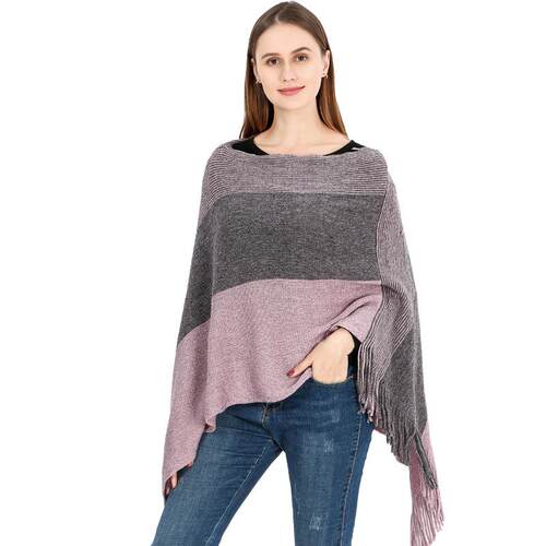 Knitted shawl women's plus size spring pullover cape, warm