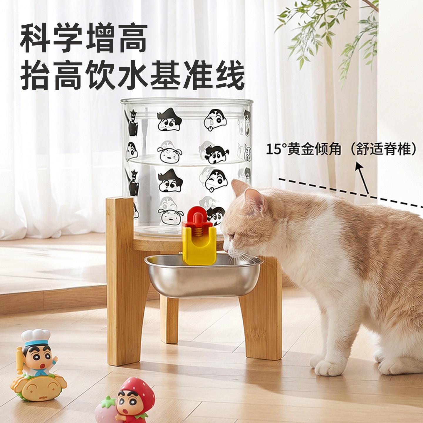 猫咪饮水机家用不插电大容量玻璃桶宠物自动蓄水狗狗不湿嘴饮水器