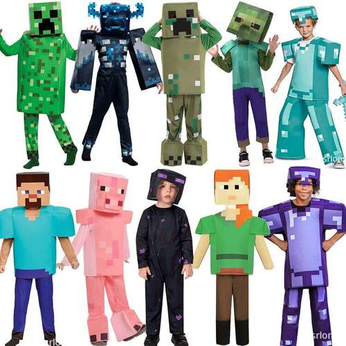 我的世界大电影万圣节minecraft钻石盔甲cos儿童表演演出服