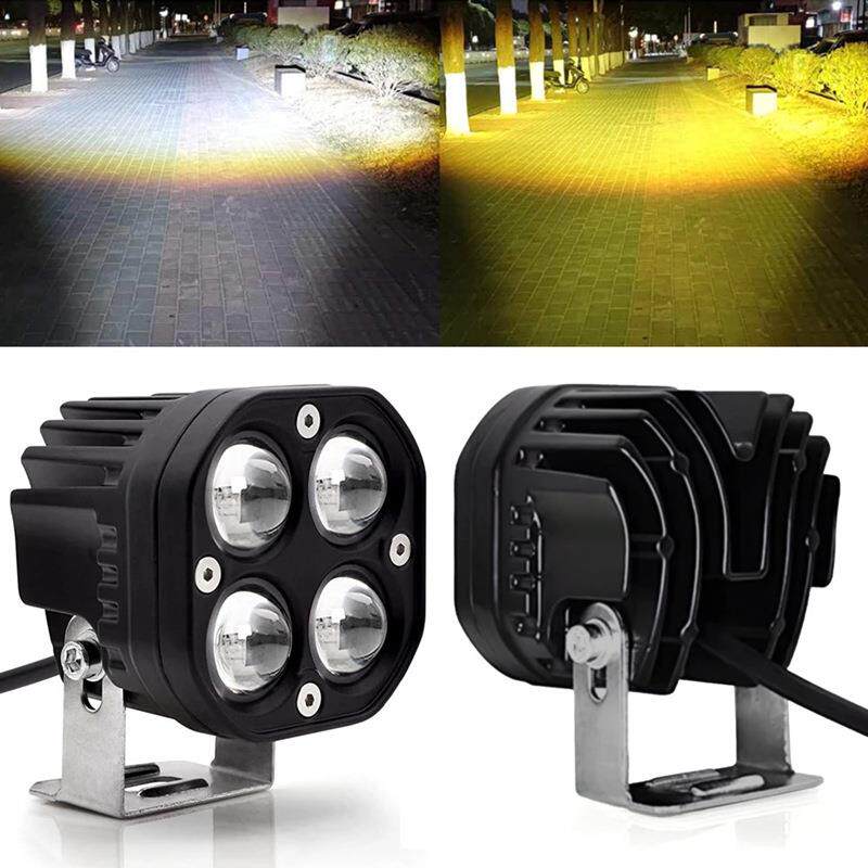 신차 LED 작업등 40W 네잎 클로버 렌즈 5D 흰색과 노란색 2색 4구슬 스포트라이트 사각 오토바이 스포트라이트