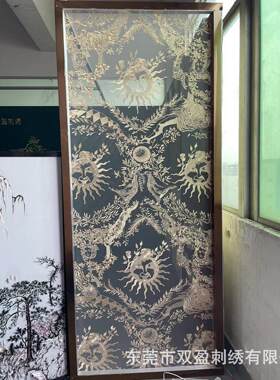 定制北美欧式高端新中式双面半透明纱屏风玄关隔断商场酒店装饰