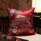 现代新中式 抱枕刺绣花沙发靠背YG54床头靠包古典靠枕腰枕含芯靠垫