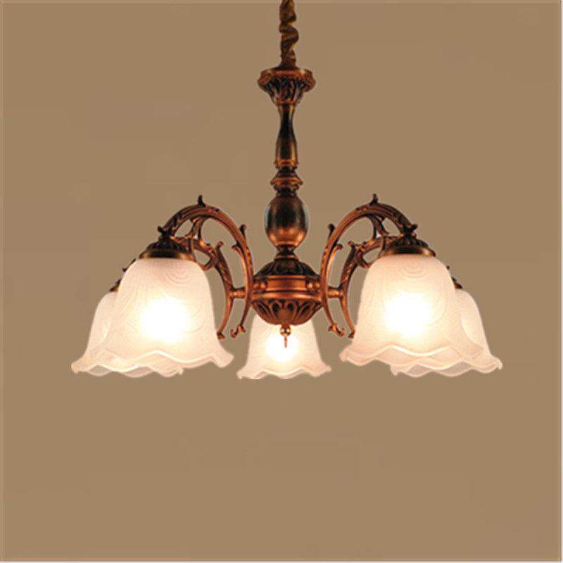 欧式铁艺红古铜色覆古做旧客厅饭厅卧室过道楼梯间简约吊灯AI