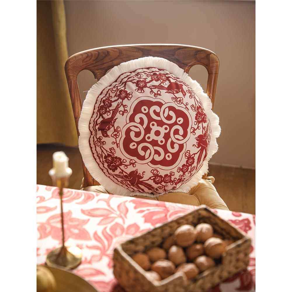 A靠L亚尼沙抱枕靠垫装饰沙发客厅F766T76H红色婚庆枕中式6床头靠