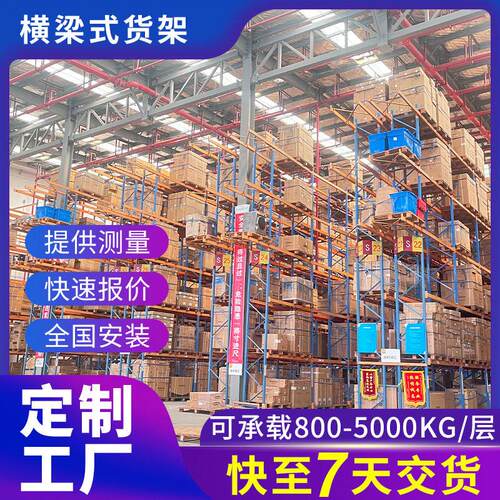 位托盘式重型横梁式货架多层仓储货架层可承重800kg-5吨货物