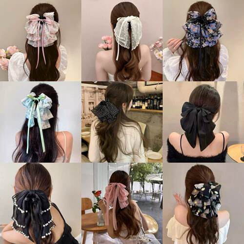 Red bow tie hairpin female Headband hair accessories clip