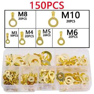 O形冷压接线端子 150PCS 环形 电缆电线连接器环形端子 M10
