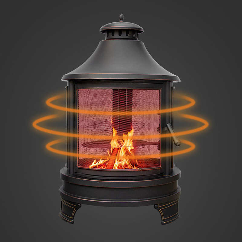 花园复古别墅柴火烧烧烤取暖炉庭院美式欧美火炉烤炉厂家取暖