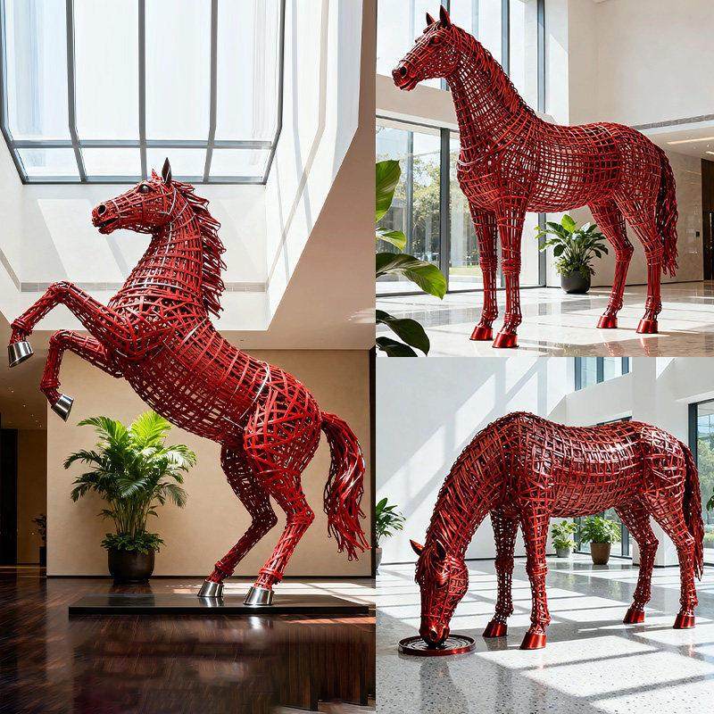 铁艺不锈钢镂空马雕塑户外园林景观动物装饰新年马年美陈小区摆件,家居饰品,落地摆件,淘宝优惠券,粉丝福利购,淘宝优惠卷