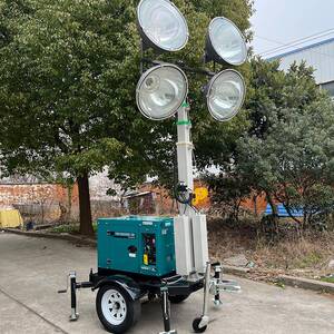 LED拖挂式移动升降照明灯塔柴油发电Mobilelightingtower