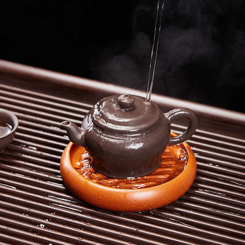 电木茶盘壶承小茶台干泡台壶托功夫茶具配件圆形茶托盘家用零配件