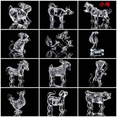 水晶龙二生鼠牛虎兔蛇tb-59698马肖羊猴鸡狗猪客厅工艺十品属相装