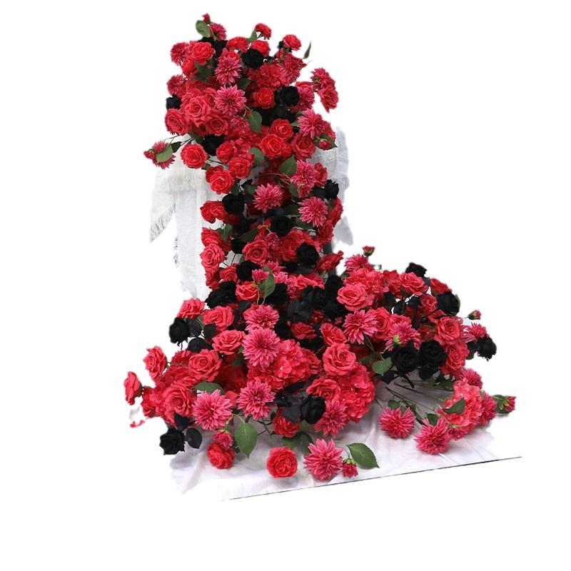 莫奈风瀑布桌花仿真花生日宴宴会活动现场布置婚礼迎宾区假花装饰