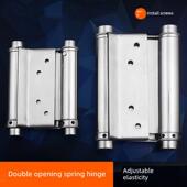 不锈钢双开合页吧台牛仔门弹簧合叶里外双向自动关门器半腰门荷叶