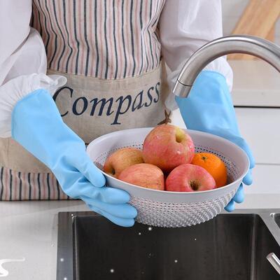 1Pair Rubber Latex Cleaning Gloves Anti-skid Dish Washing202
