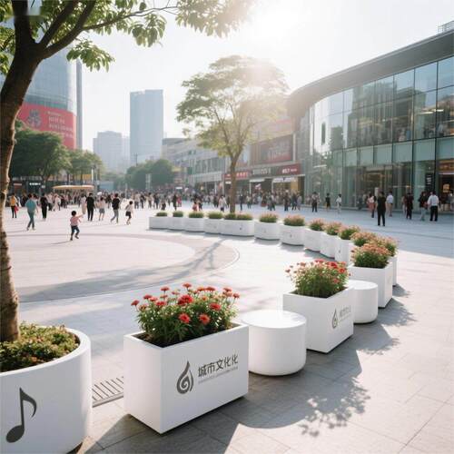 户外不锈钢花箱组合种植广场露台阳台铁艺室外围栏隔断成品