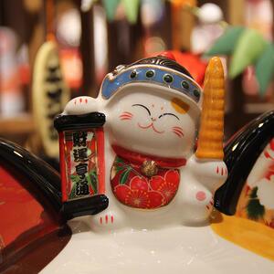 喵福缘大号14乐寸钱罐陶瓷猫前存台家居客86613、8厅饰发财猫礼品
