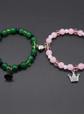 1Pair Magic Stick Hat Crown Pendant Beads Bracelet Couple Ma
