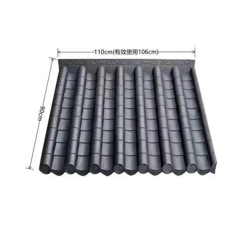 直销新款树脂瓦塑料pvc一体仿古屋檐0*90cm装饰瓦复古围墙瓦别墅