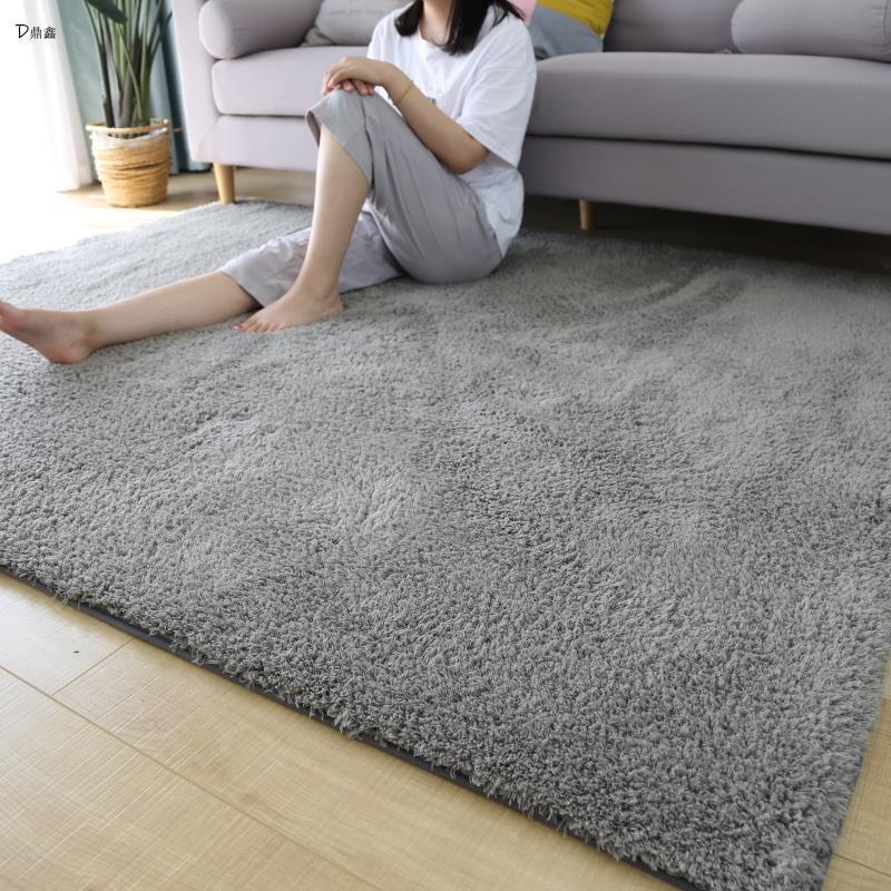 简约舒棉绒地毯卧室客厅加厚地垫床边飘窗垫北欧纯色满铺长毛地毯