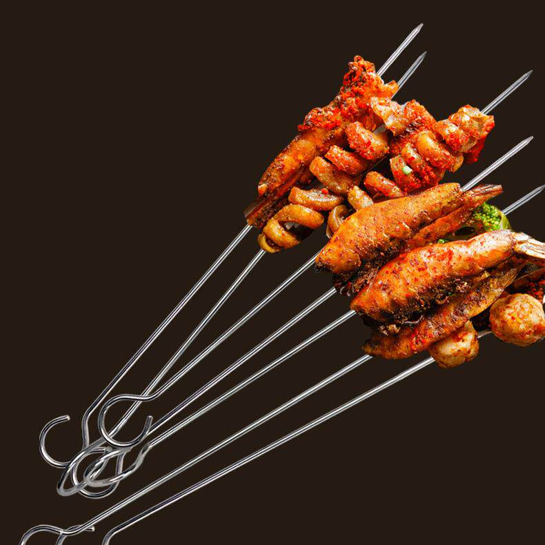 户外野营烧烤工具组合榉木柄叉铲夹BBQ配件布袋不锈钢烤具套装