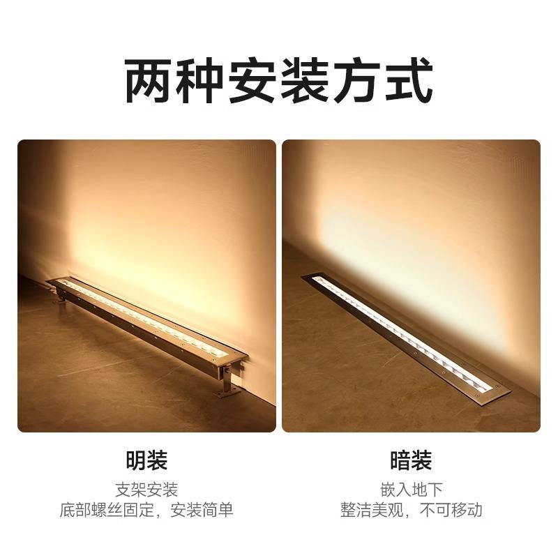 长条水下照明灯嵌入式防水户外洗墙灯装饰喷泉景观rgb地埋水底灯